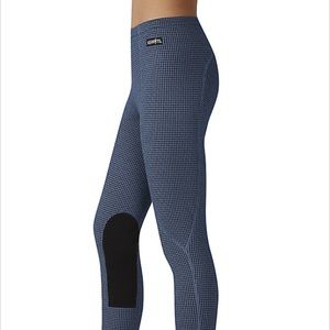 Kerrits Fleece Lite Riding Tights Girls Medium Blue Houndstooth Print